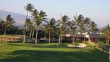 Hapuna Golf Course 18th green and clubhouse