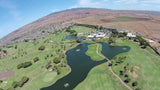 Aerial view of Kapolei golf course with Hawaii Tee Times Drone
