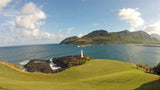 The approach to the fun 16th hole at Kauai Lagoons