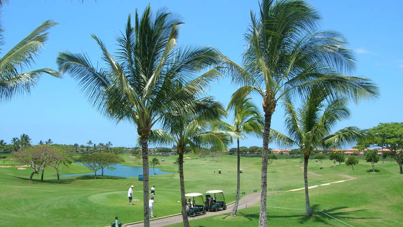 Kapolei Golf Course teeing up on hole #1