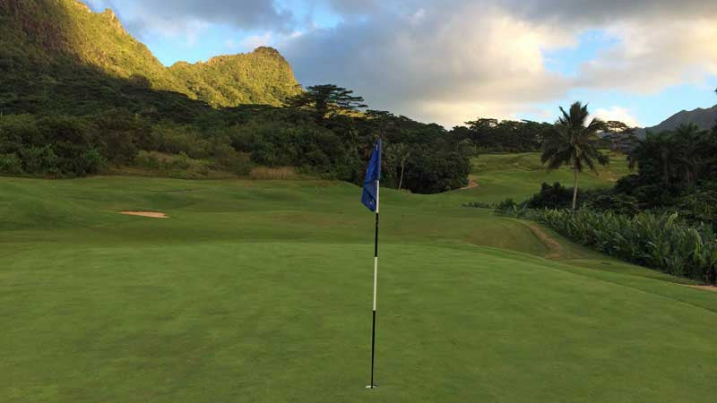 The finishing 18th at sunset