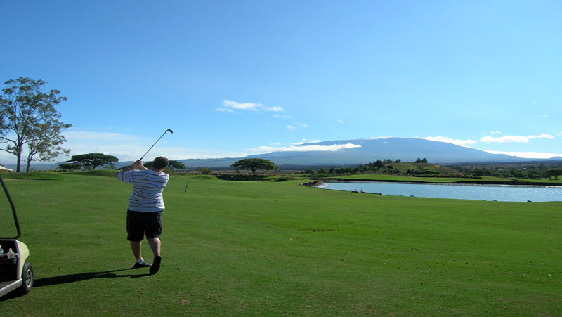 Big Island Country Club second shot over lake