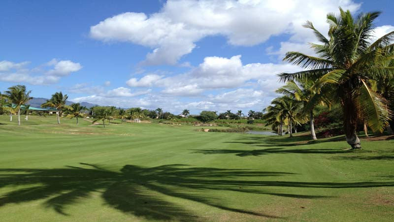 Coral Creek Oahu second shot on great par 4 12th hole