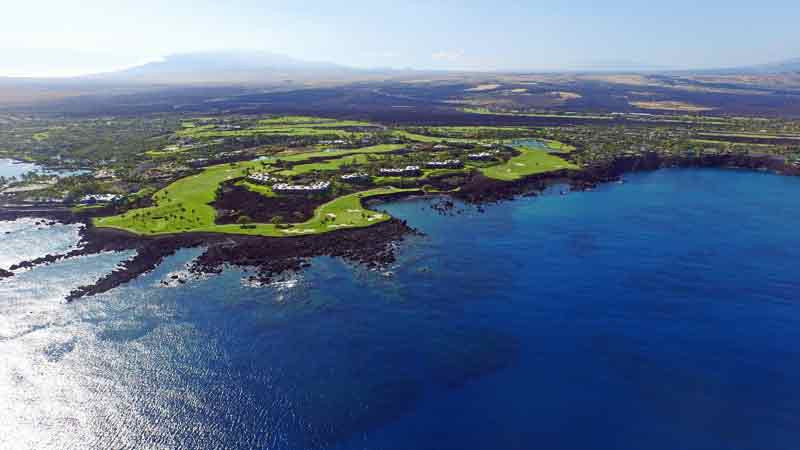 Mauna Lani Aerial Views of Back nine with Hawaii Tee Times Drone