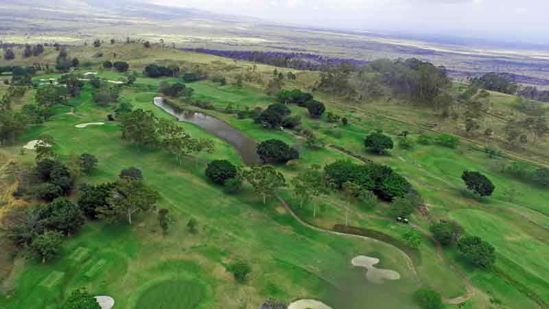 Big Island Country Club front nine aerial with drone